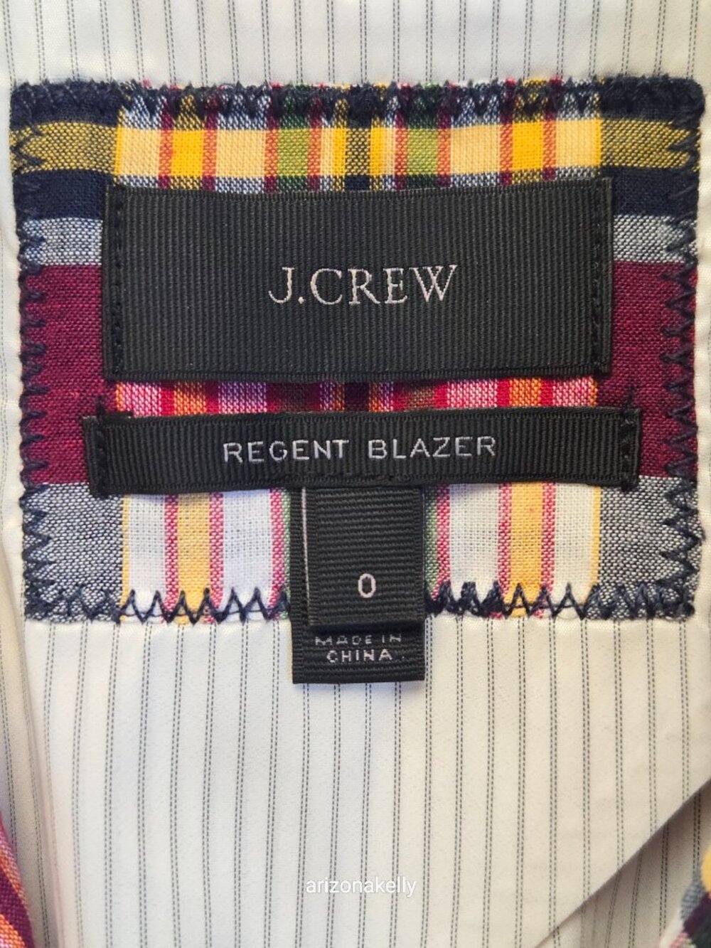 NWOT J. Crew Regent Blazer in Vintage Plaid Preppy Madras Cotton - Picture 2 of 12